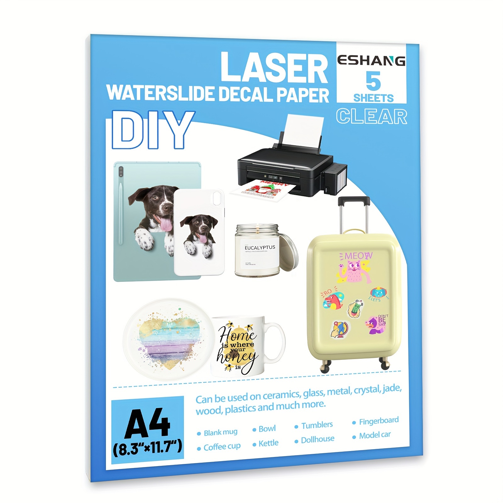 Ink Blotter Paper - 5 Sheets A4 Clear Waterslide Decal